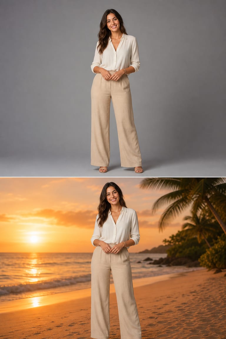 Background swap — Edit by prompt example