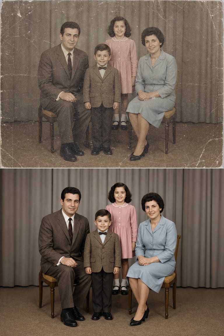 Photo restore — Edit by prompt example